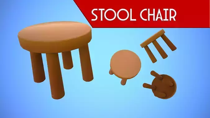 STOOL CHAIR CARTON STYLIZED