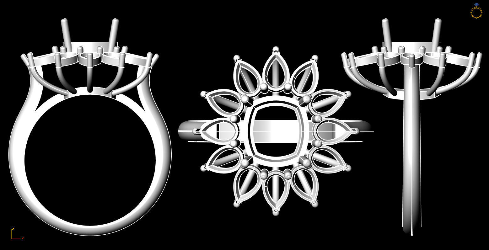 ARISS ENGAGEMENT RING 3D MODEL 3D PRINT MODEL  3D print model_6