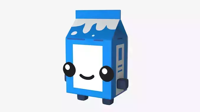 Milk Boomerang Fu Low-poly 3D model