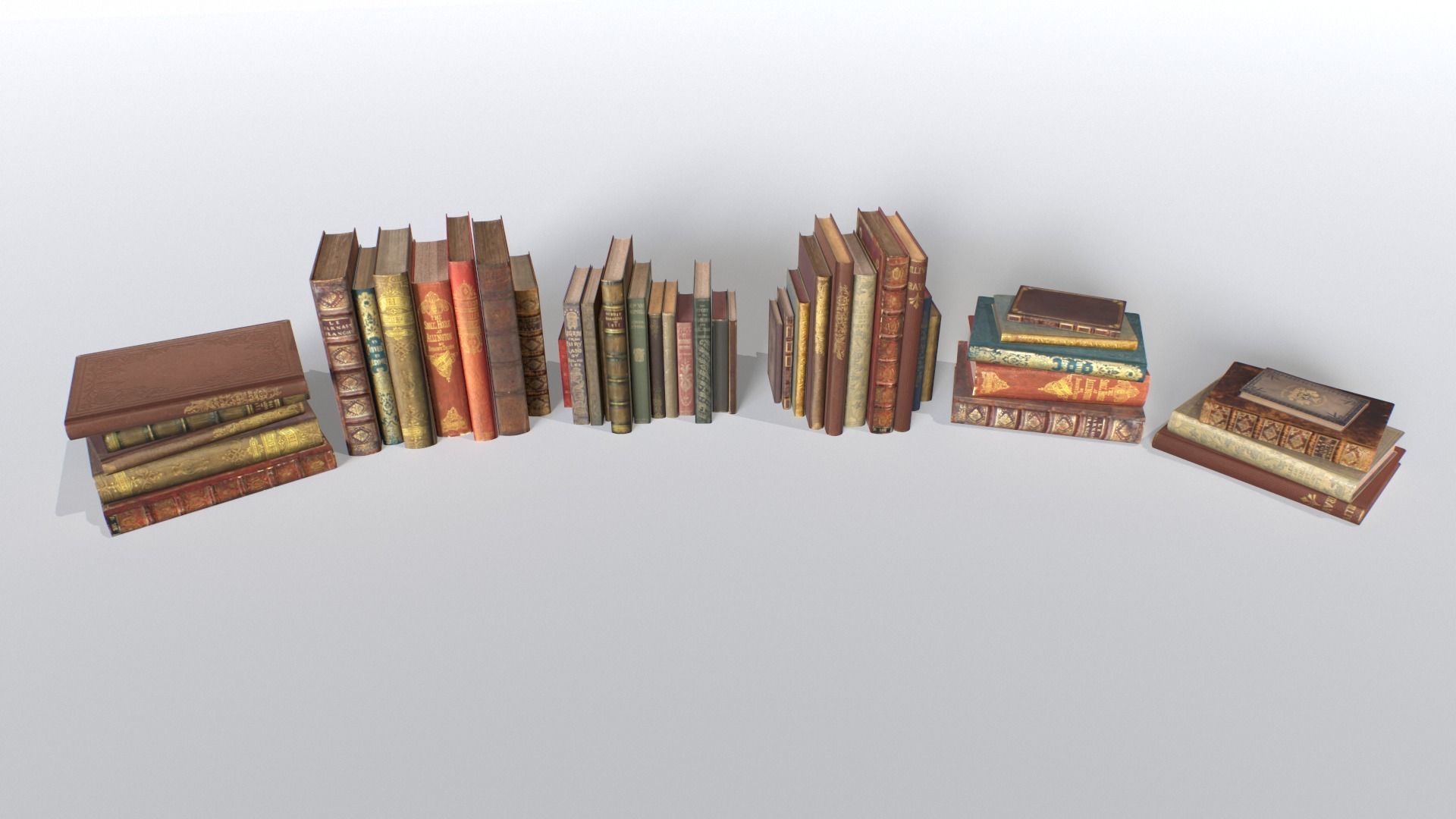 Old Books Low-poly 3D model_4