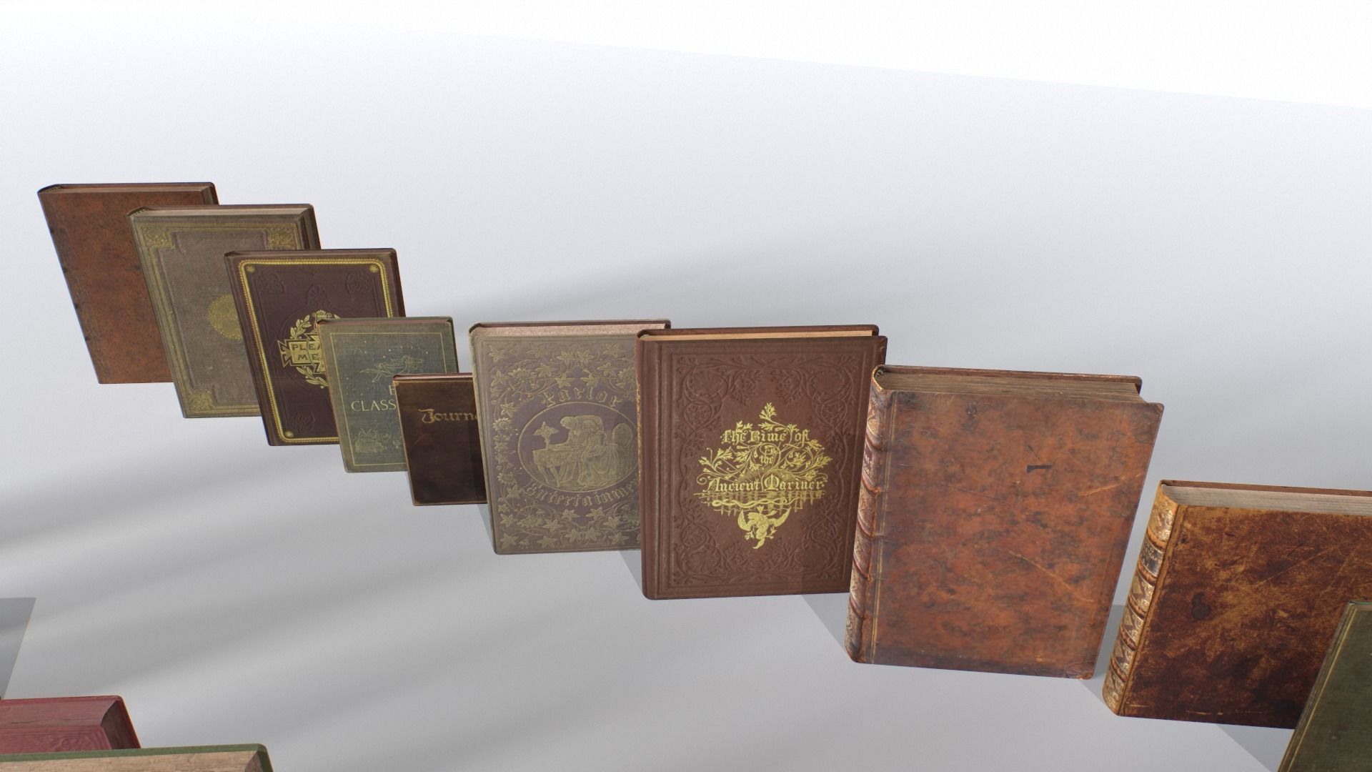 Old Books Low-poly 3D model_10
