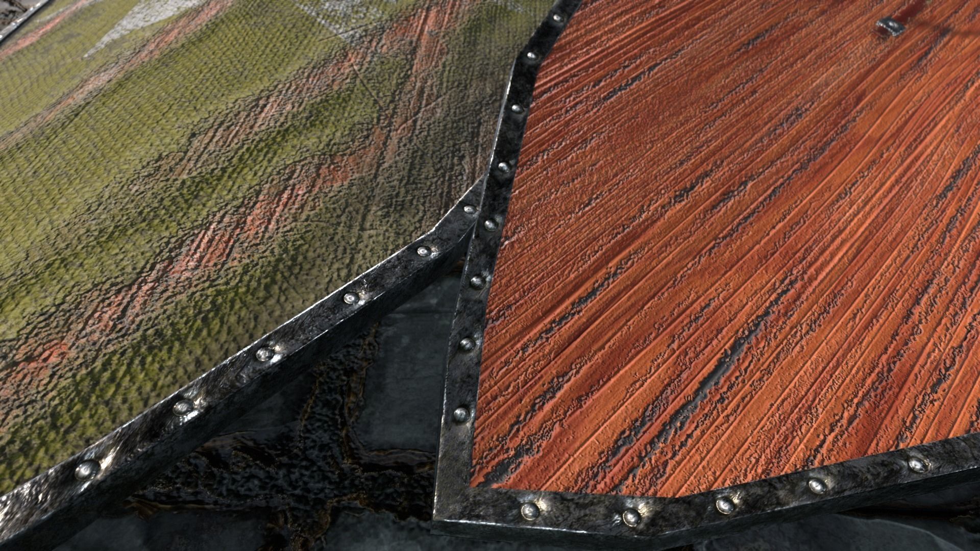 Medieval round shield with coat of arms  3D Model Collection_25