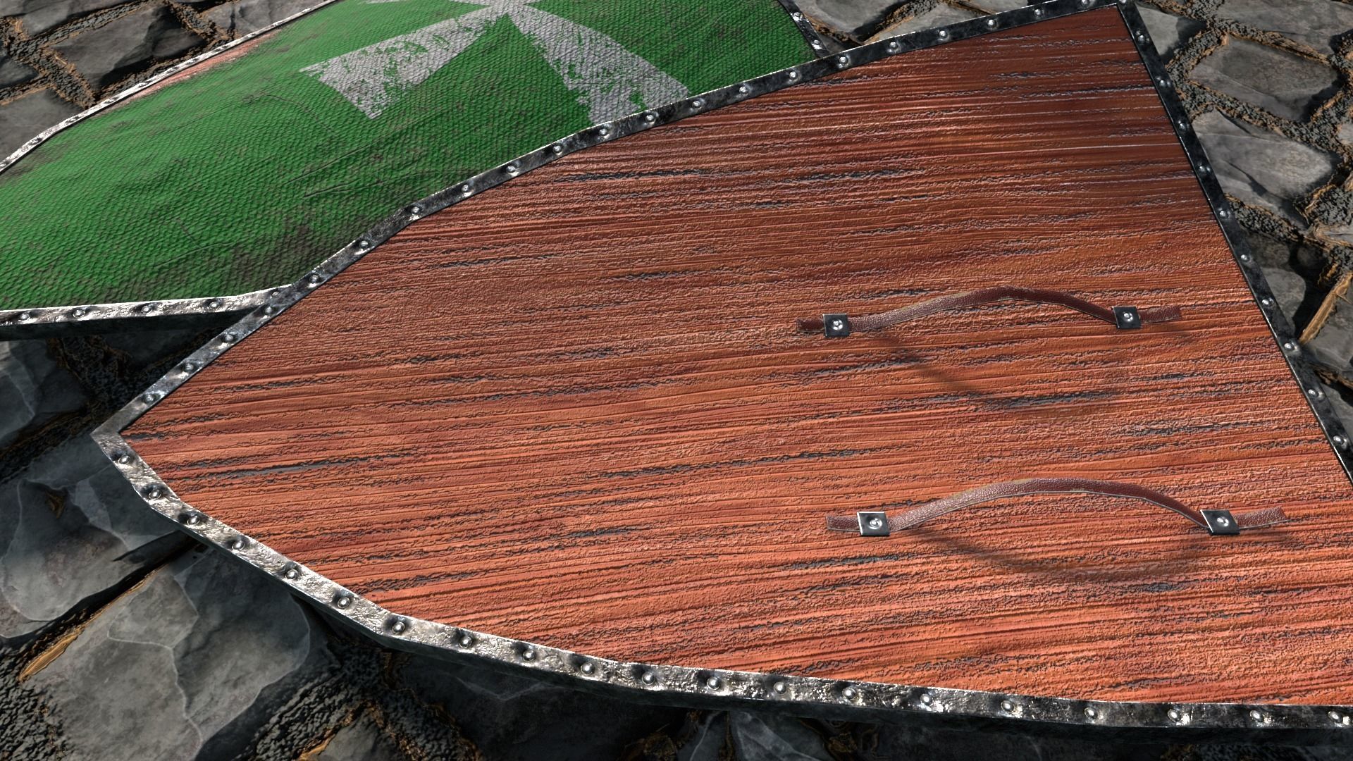 Medieval round shield with coat of arms  3D Model Collection_24