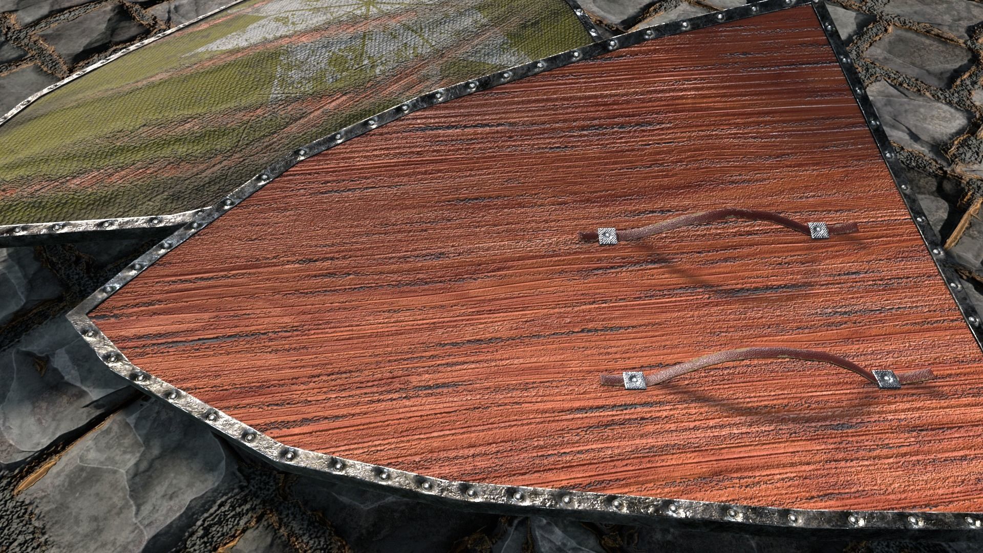 Medieval round shield with coat of arms  3D Model Collection_32