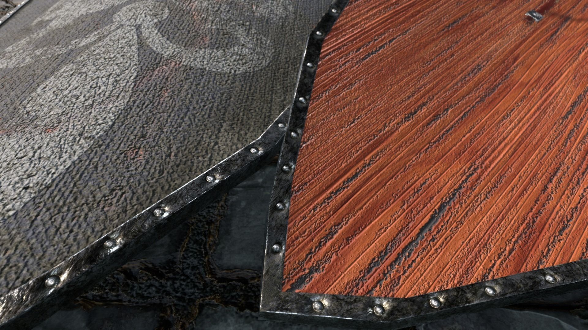 Medieval round shield with coat of arms  3D Model Collection_29