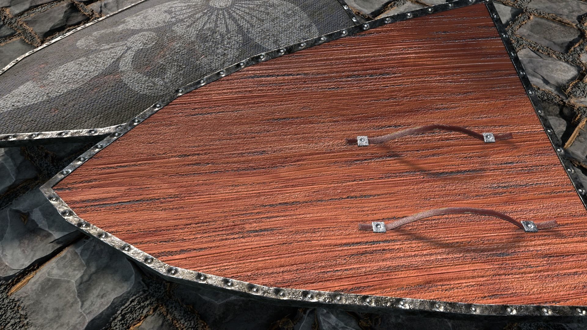 Medieval round shield with coat of arms  3D Model Collection_30