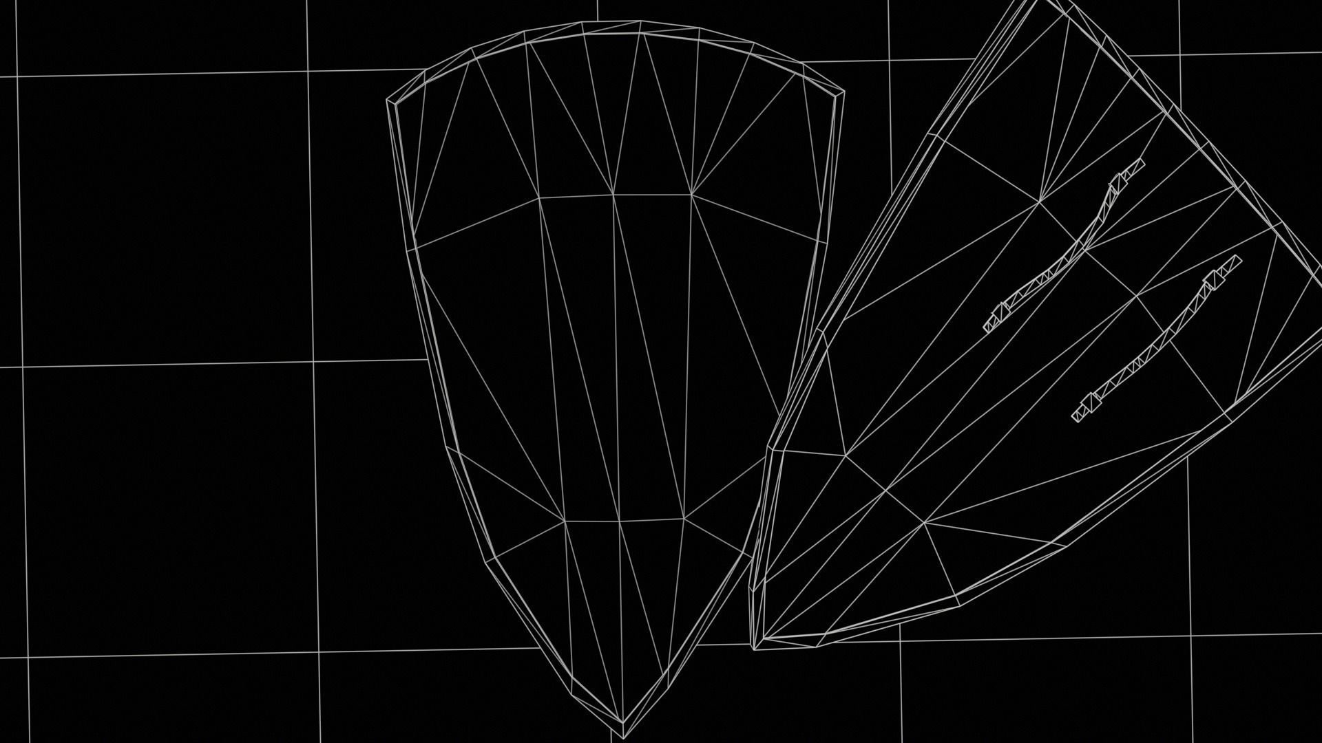 Medieval round shield with coat of arms 5 Low-poly 3D model_8