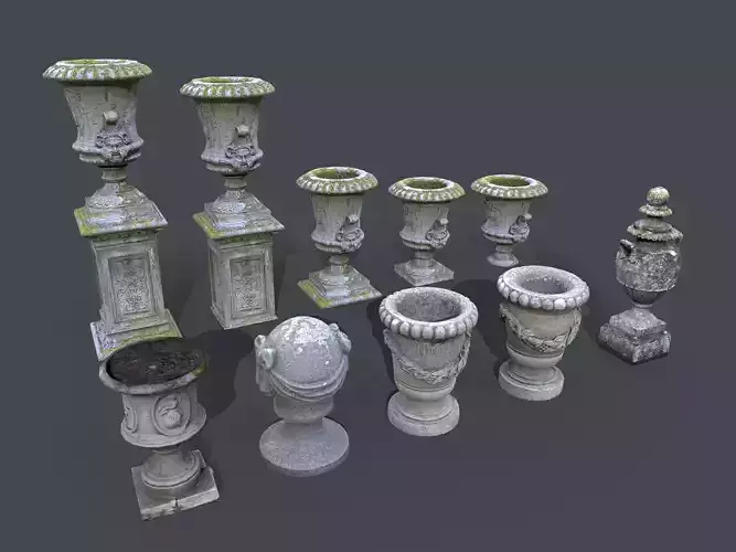 Park Decoration Stone Vases 