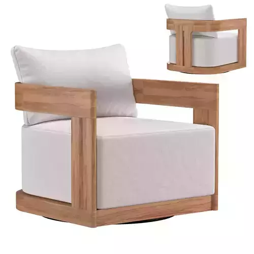 MATIRA TEAK SWIVEL LOUNGE CHAIR 3D model