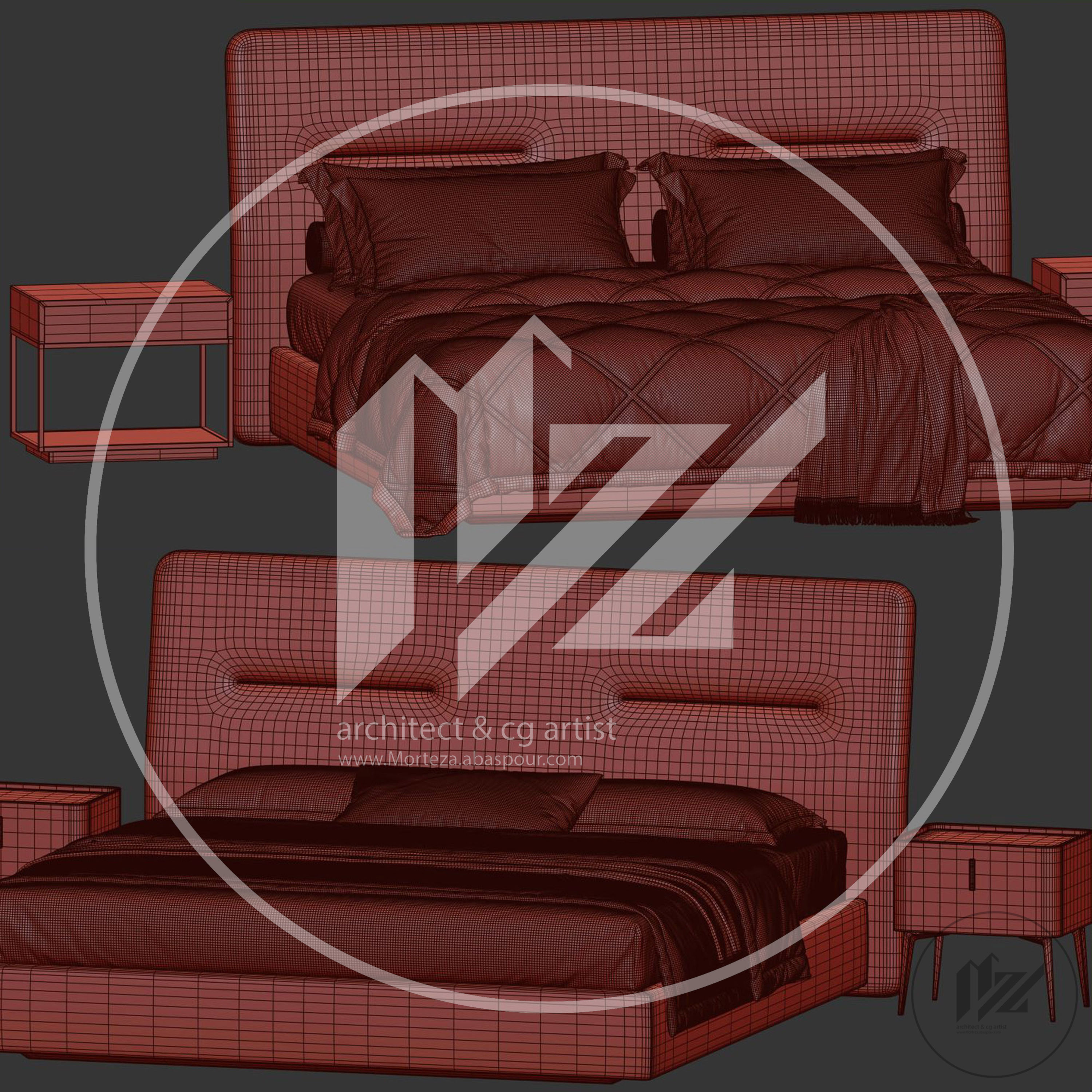 Domkapa Helen Bed 3D model_4