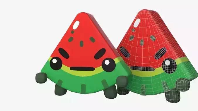 Watermelon Boomerang Fu Low-poly 3D model