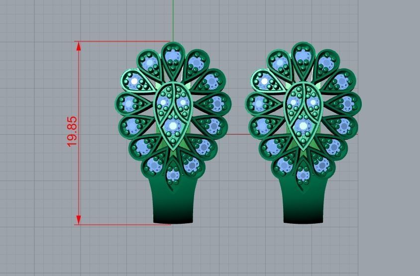 clasp earrings 3D print model_7