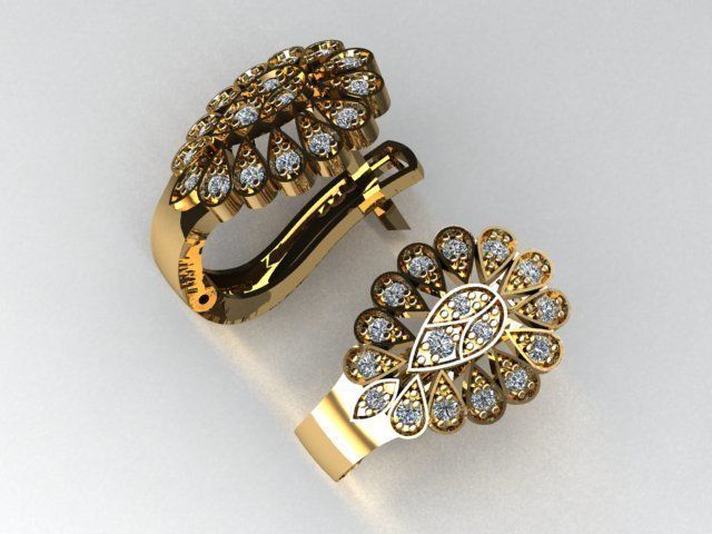 clasp earrings 3D print model_2