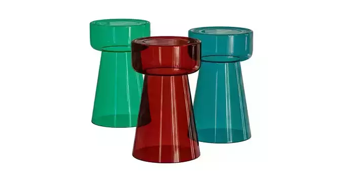 SIDE TABLE RETRO DAKWA GLASS BORDEAUX