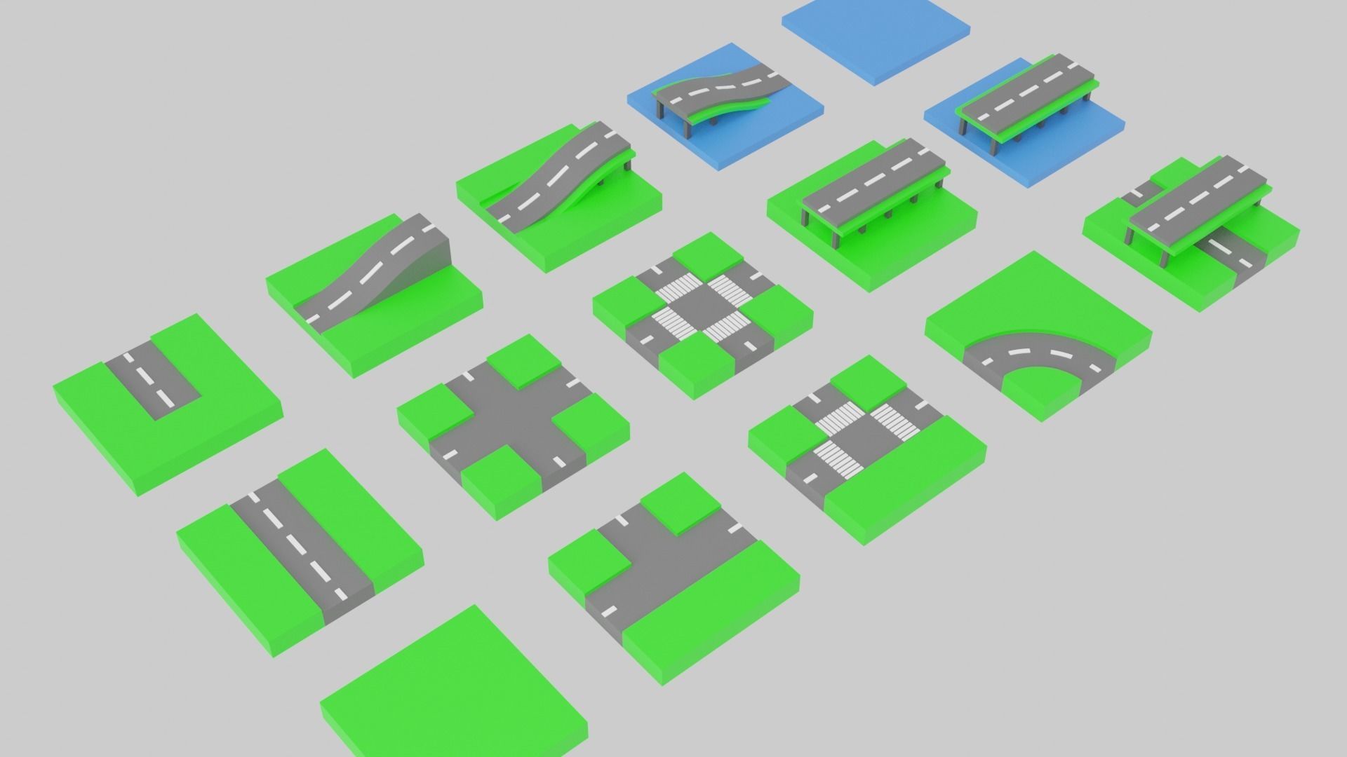 Game Roads Low-poly 3D model_4