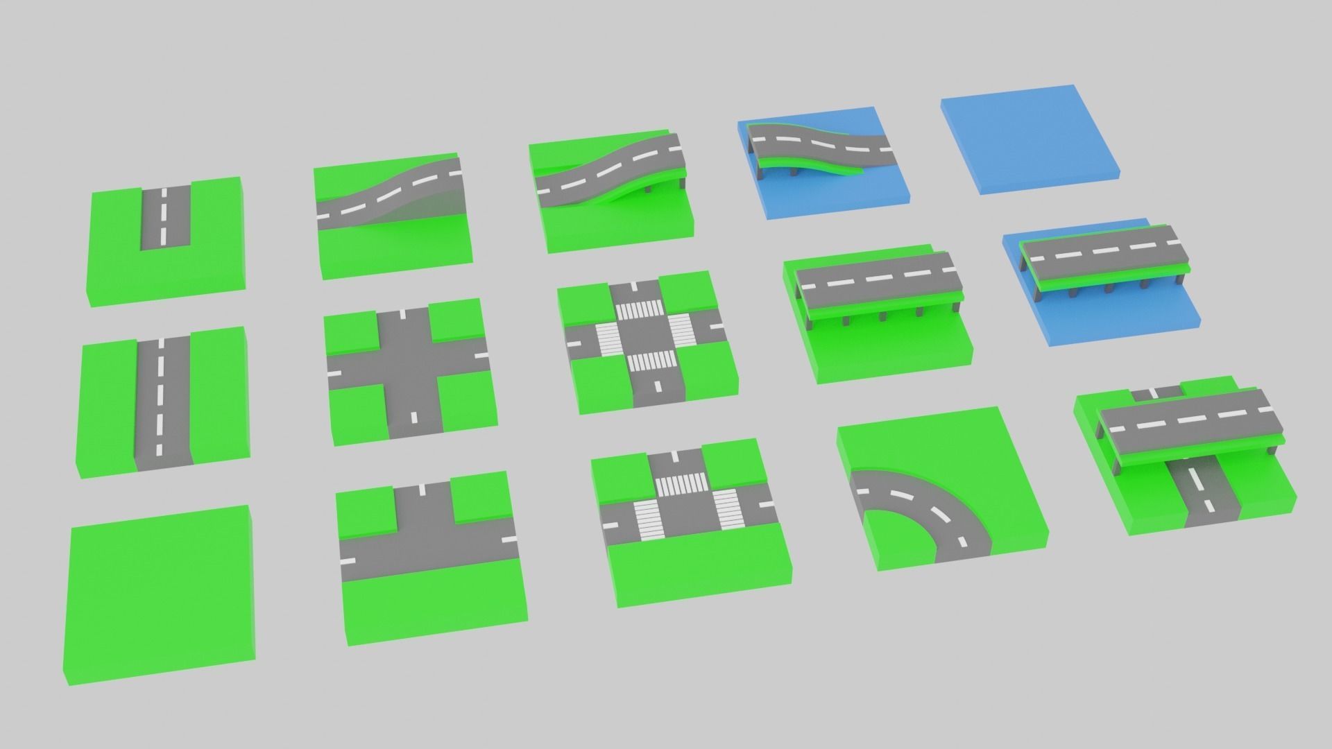 Game Roads Low-poly 3D model_3