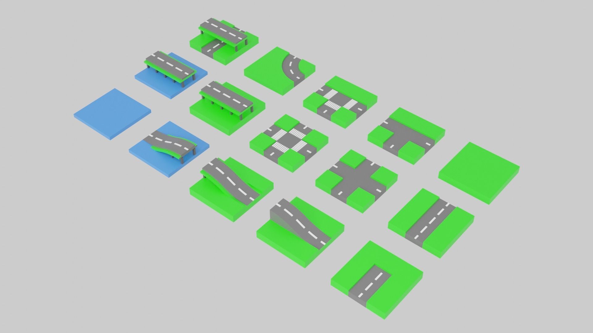 Game Roads Low-poly 3D model_5