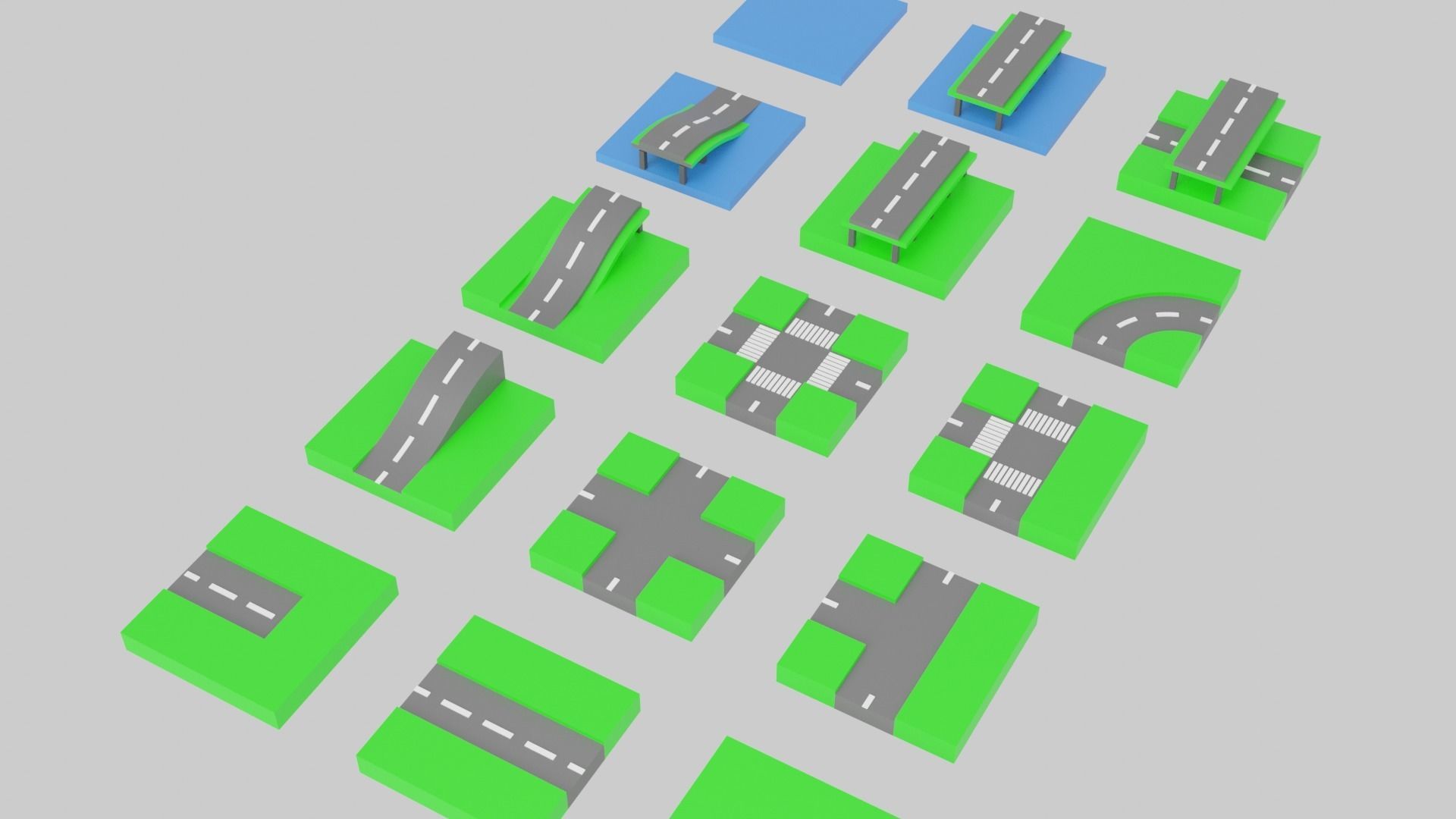 Game Roads Low-poly 3D model_6