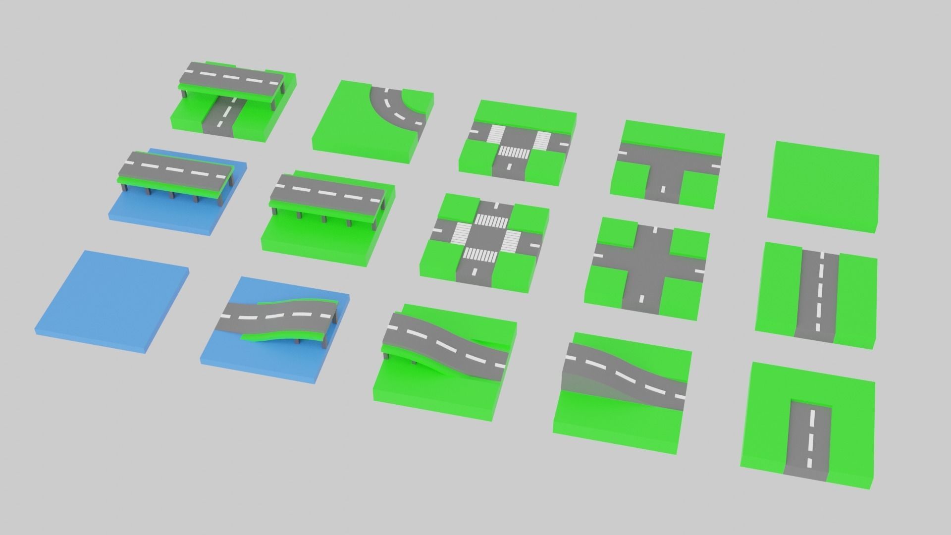 Game Roads Low-poly 3D model_7