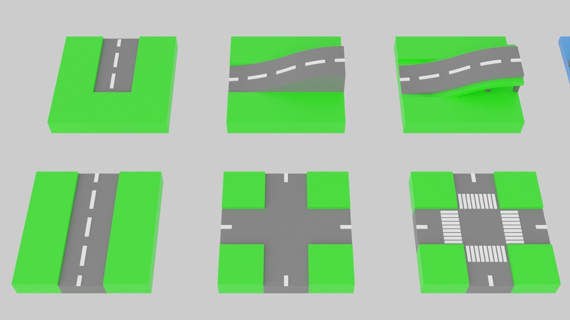 Game Roads Low-poly 3D model_8