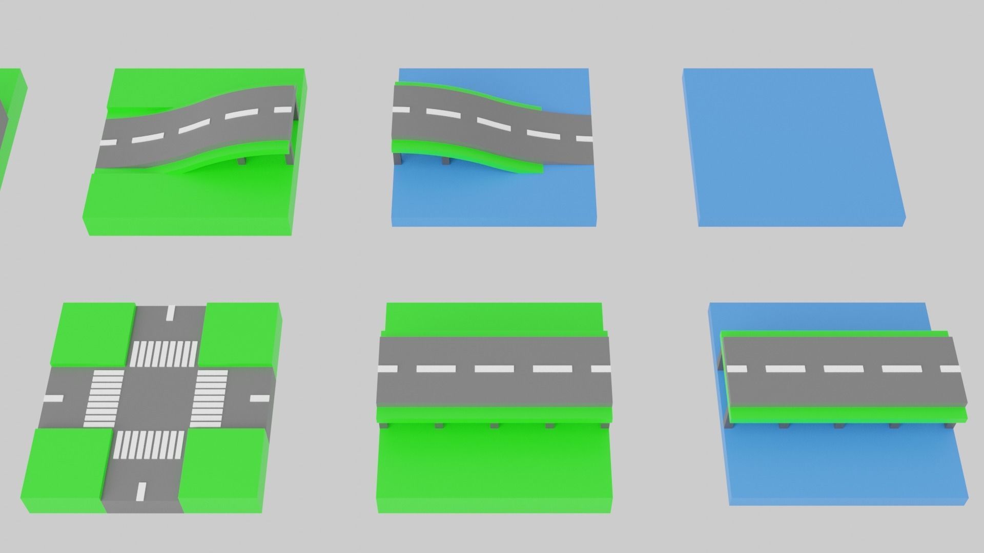 Game Roads Low-poly 3D model_9