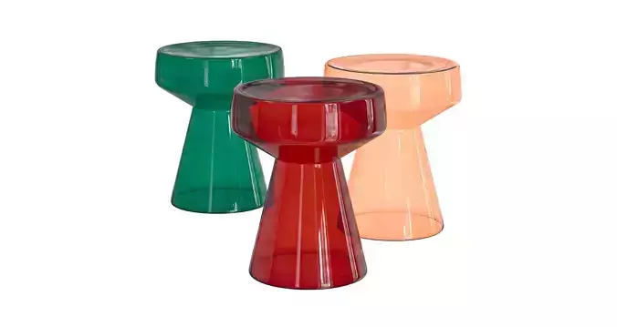 Bijzettafel DAKWA glas bordeaux Light Living 3D model
