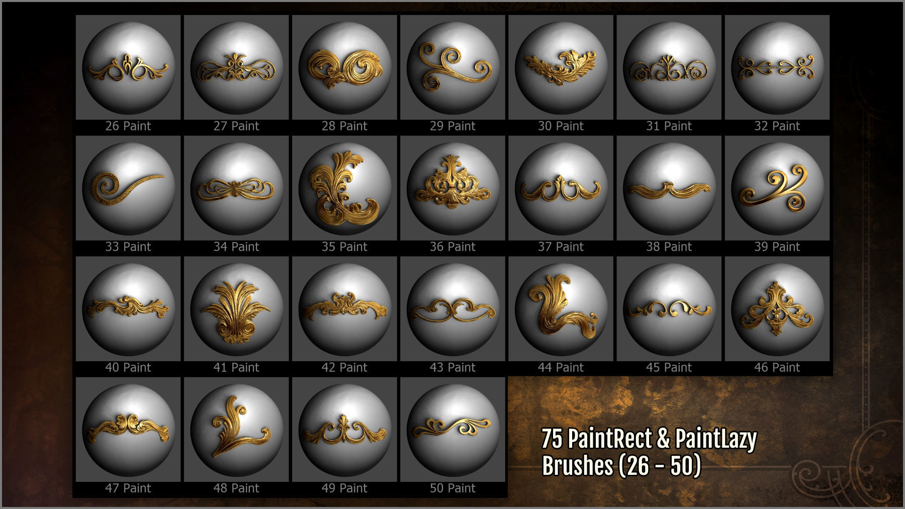 Swirls and Twirls 300 ZBrush Brushes And 75 Alphas 3D model_4