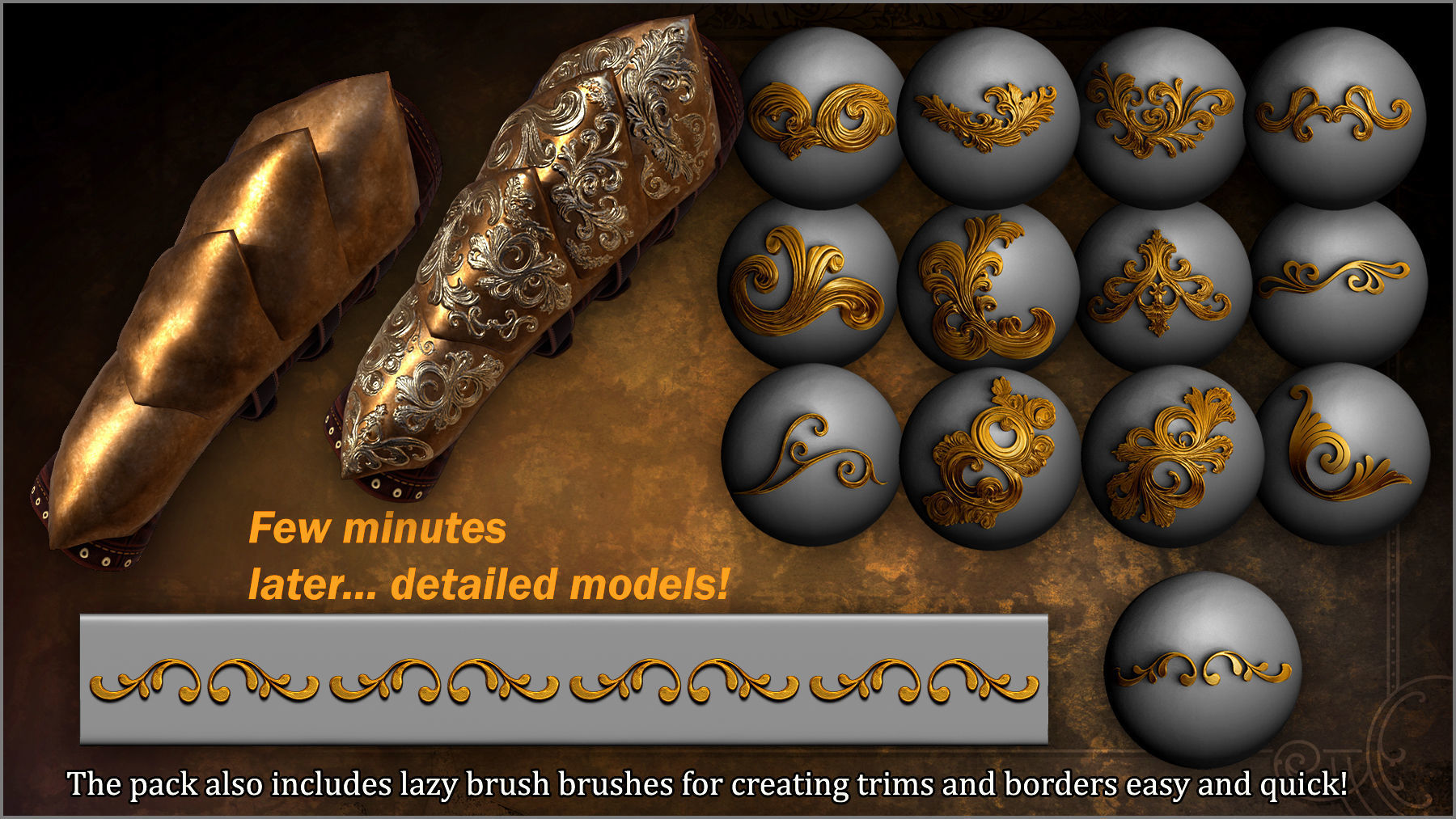 Swirls and Twirls 300 ZBrush Brushes And 75 Alphas 3D model_2