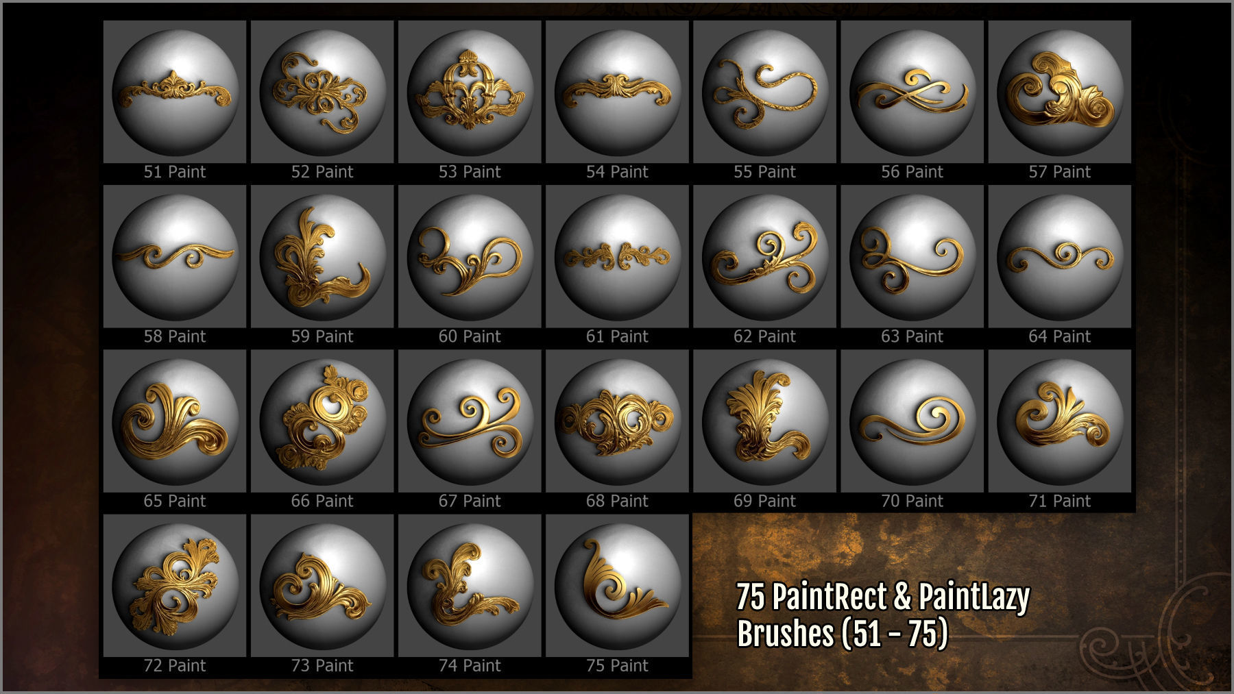 Swirls and Twirls 300 ZBrush Brushes And 75 Alphas 3D model_5