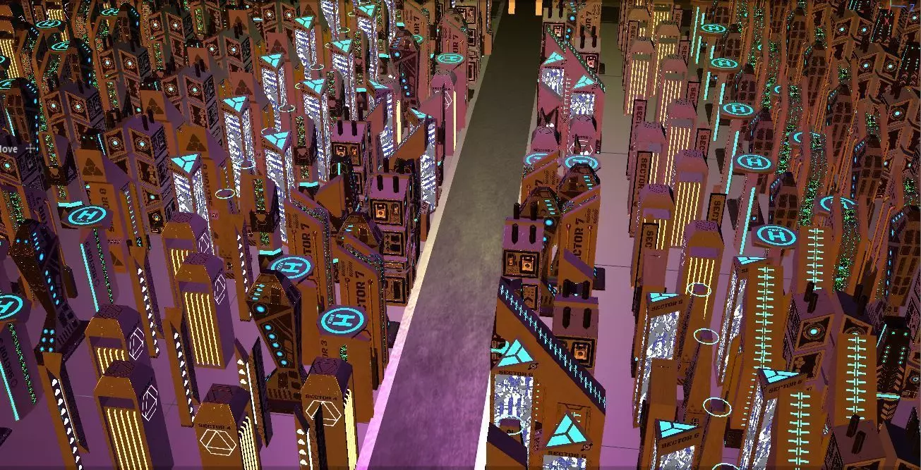 Sci Fi City Package Low-poly 3D model_0