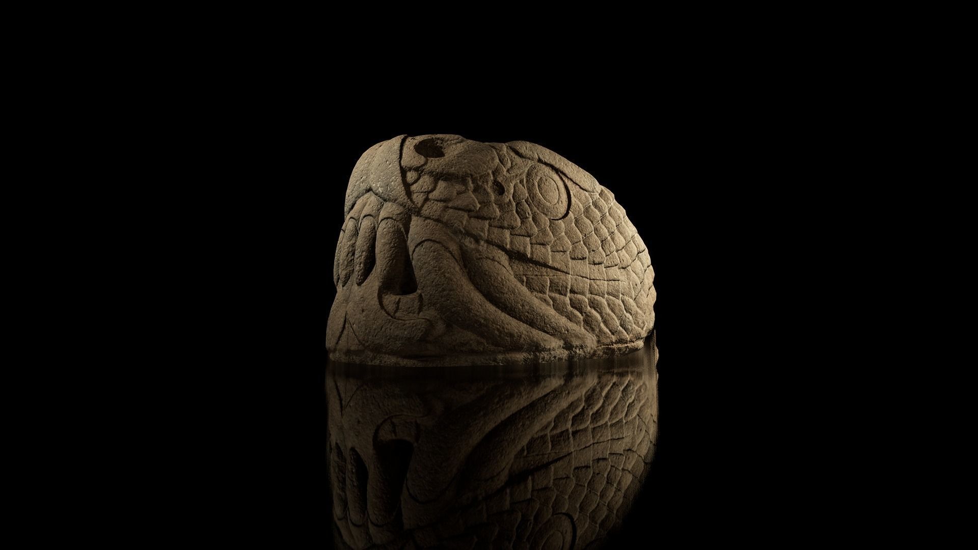 Mesoamerican Statues 3D model_3