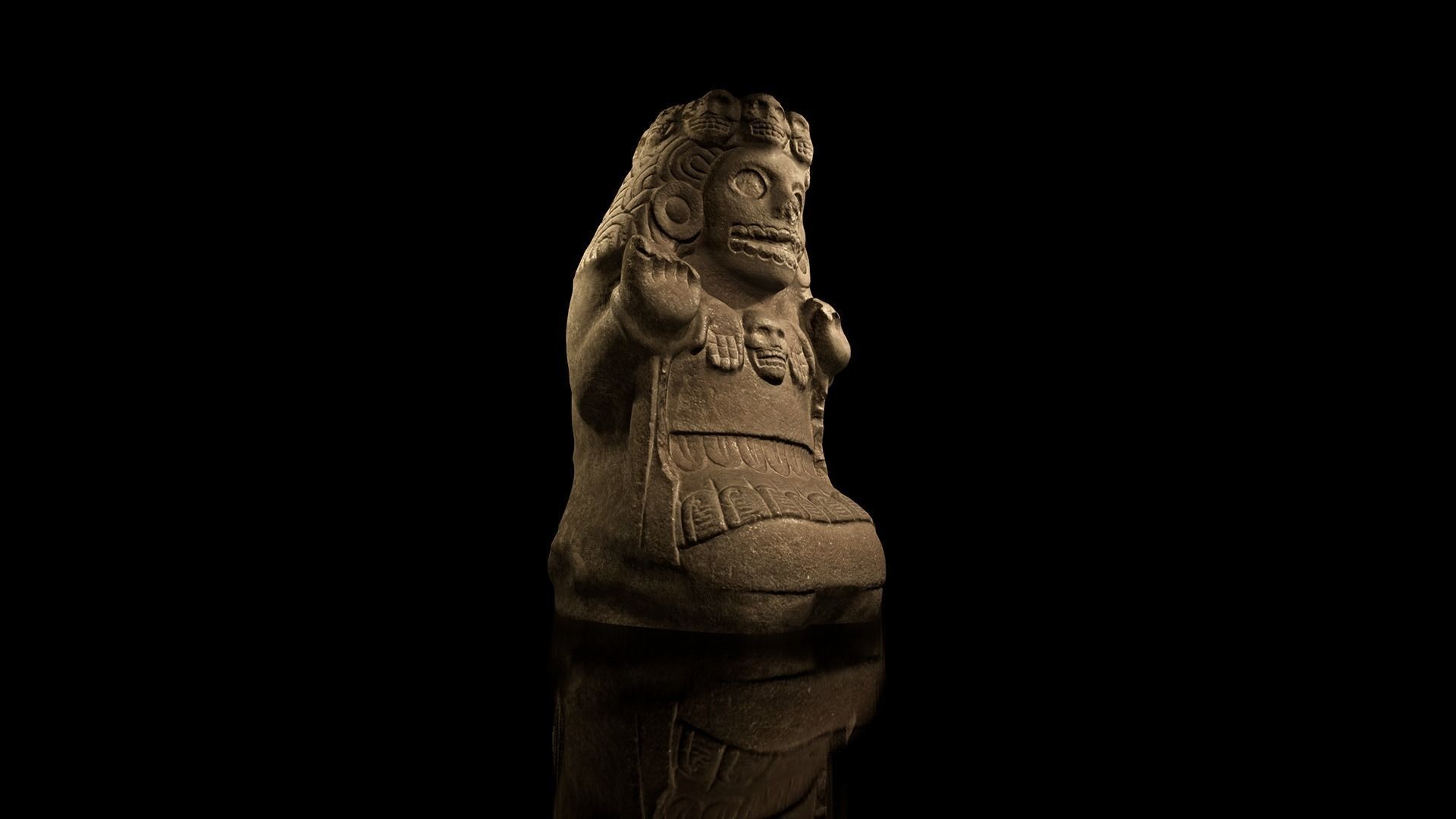 Mesoamerican Statues 3D model_2
