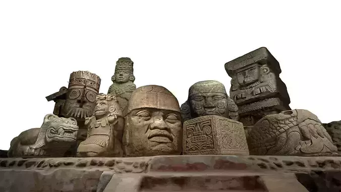 Mesoamerican Statues 3D model Mesoamerican Statues 3D model