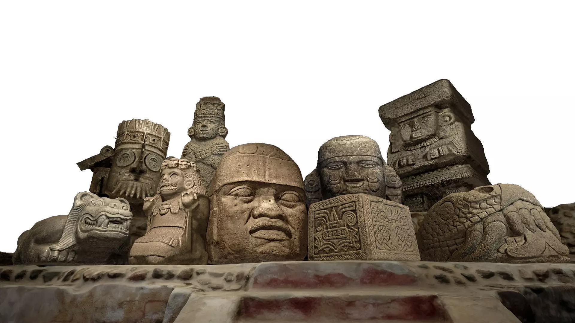 Mesoamerican Statues 3D model_0