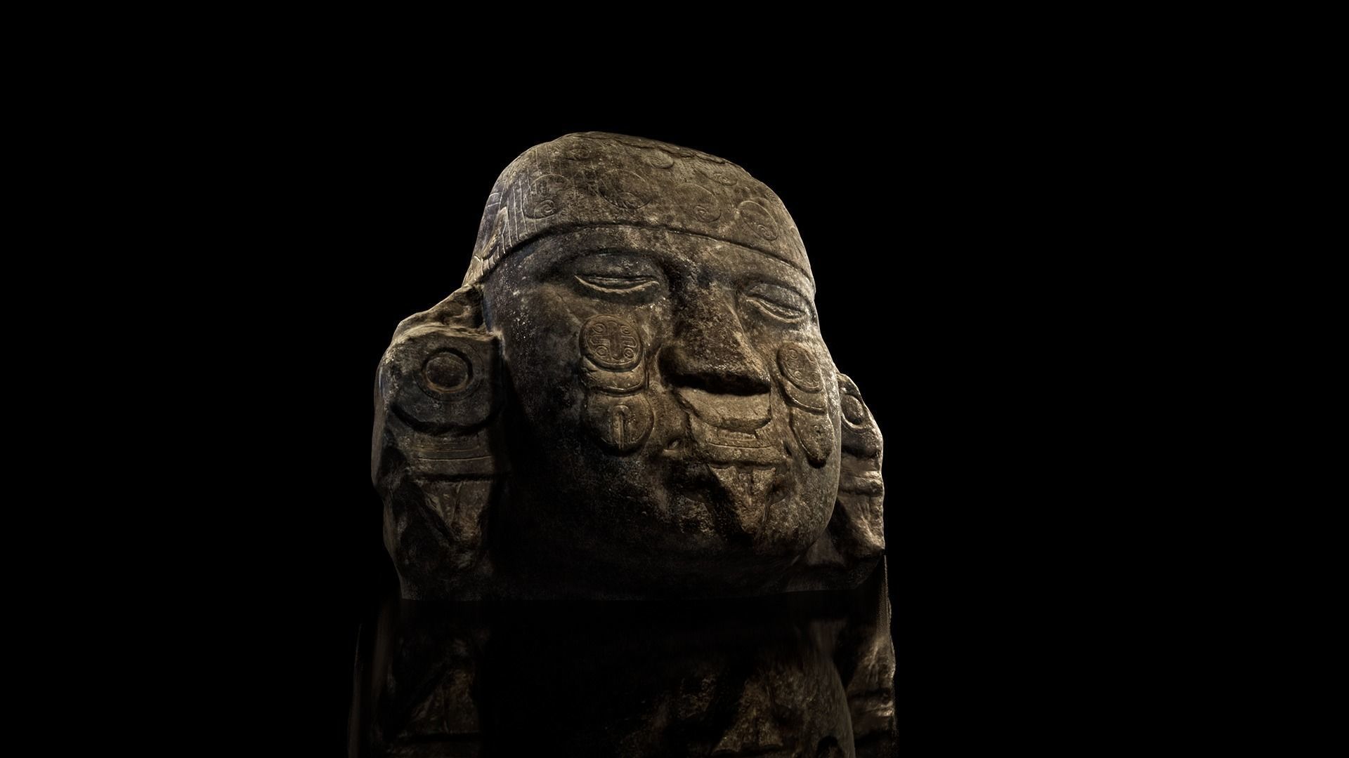Mesoamerican Statues 3D model_4