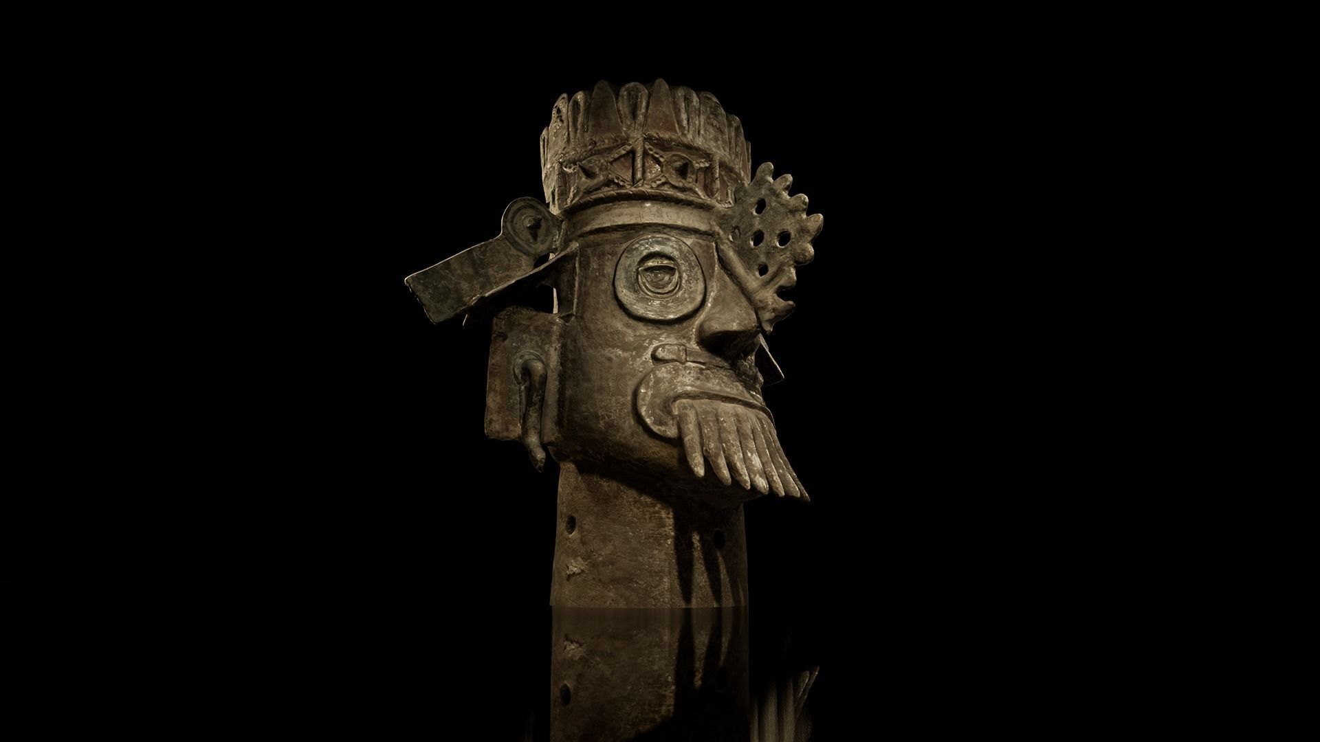 Mesoamerican Statues 3D model_5