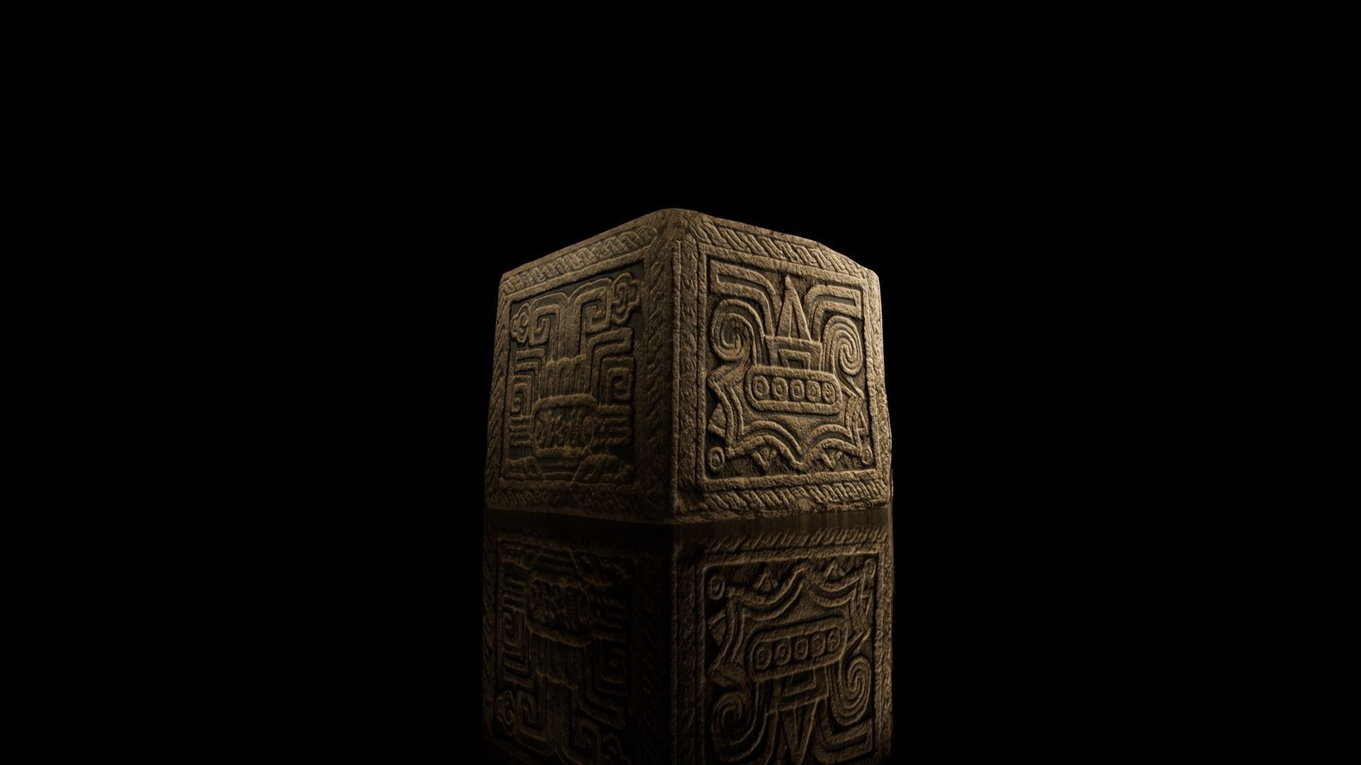 Mesoamerican Statues 3D model_7