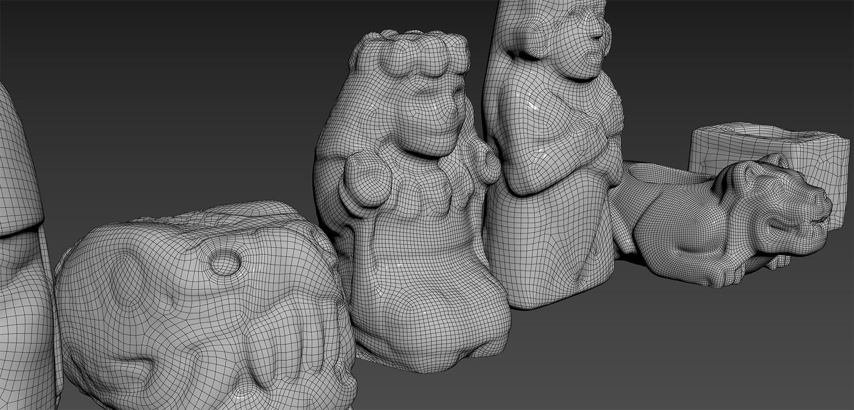 Mesoamerican Statues 3D model_14