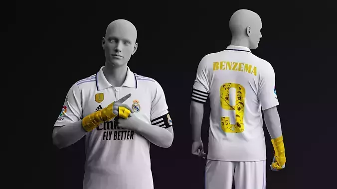 Benzema Real Madrid 2022 Home Jersey Ballon Dor Special Edition 