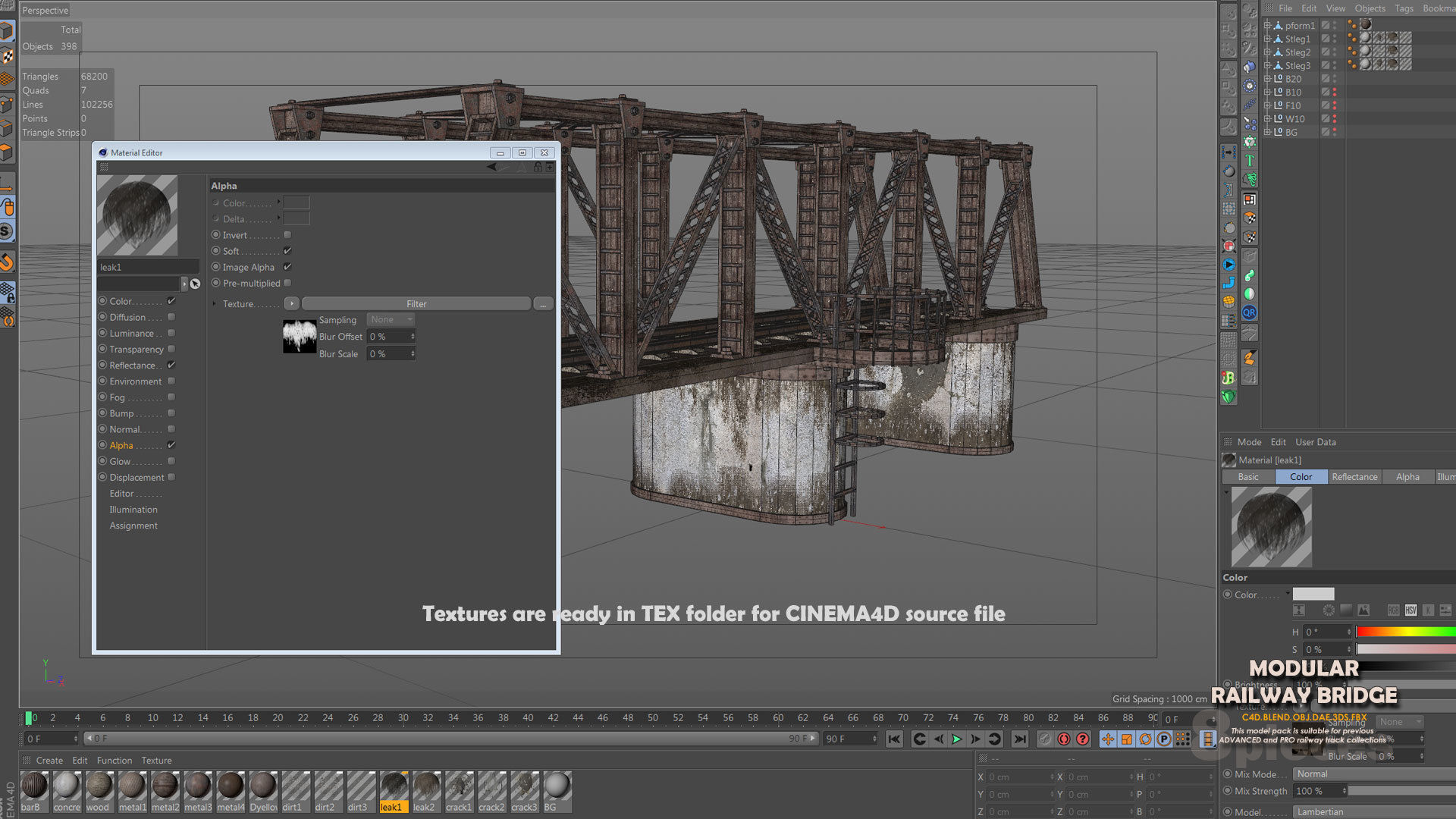 Modular Railway Bridge Pack 3D model_5