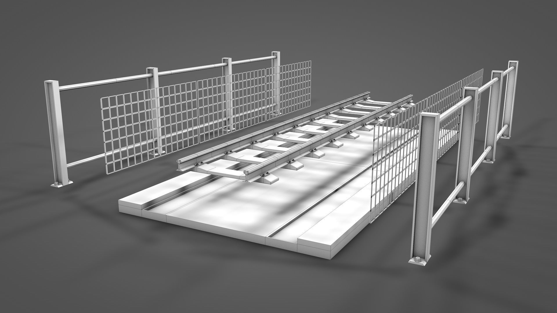 Modular Railway Bridge Pack 3D model_20