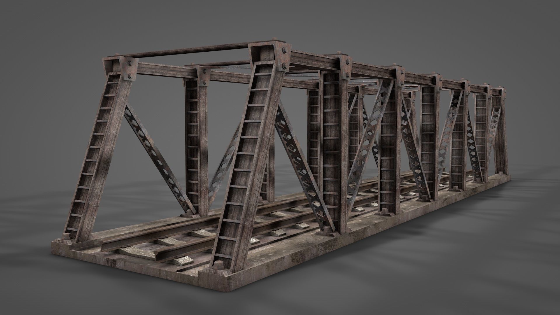 Modular Railway Bridge Pack 3D model_13