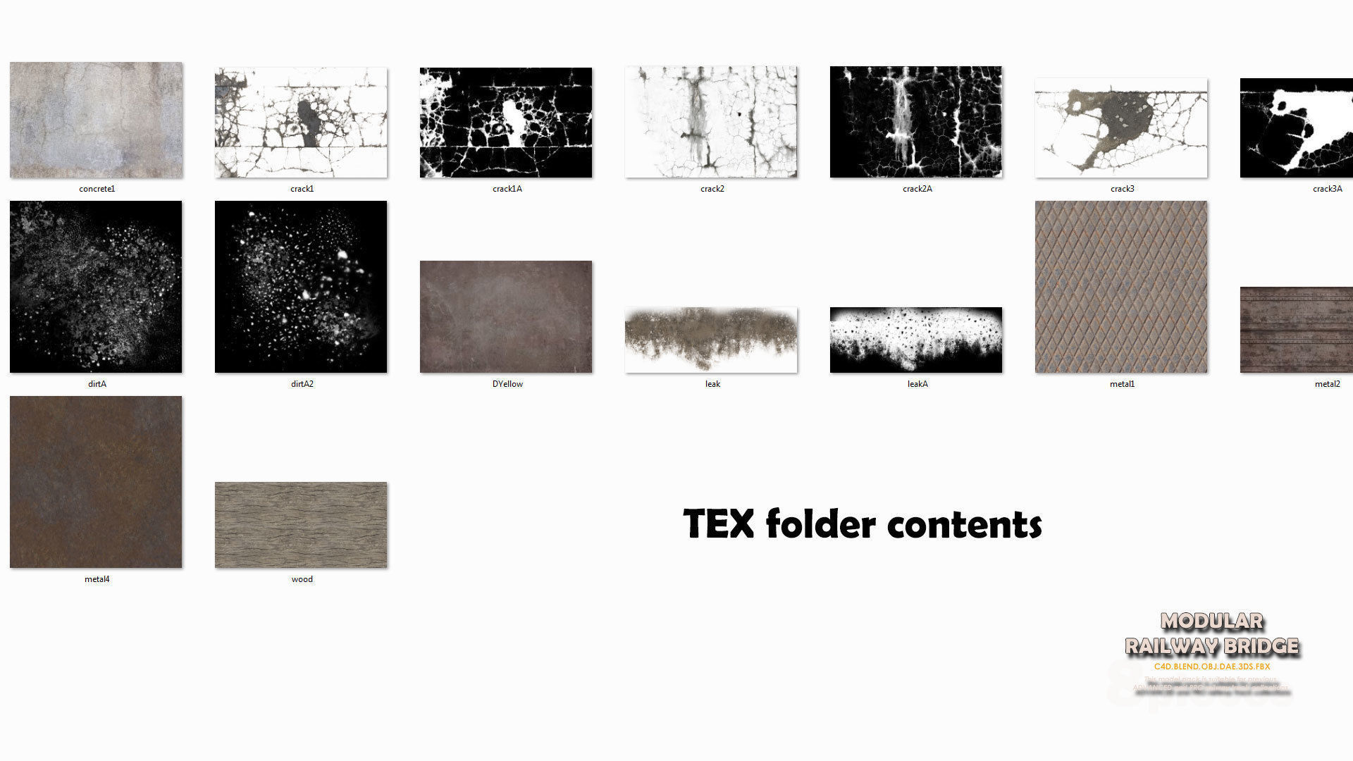 Modular Railway Bridge Pack 3D model_22