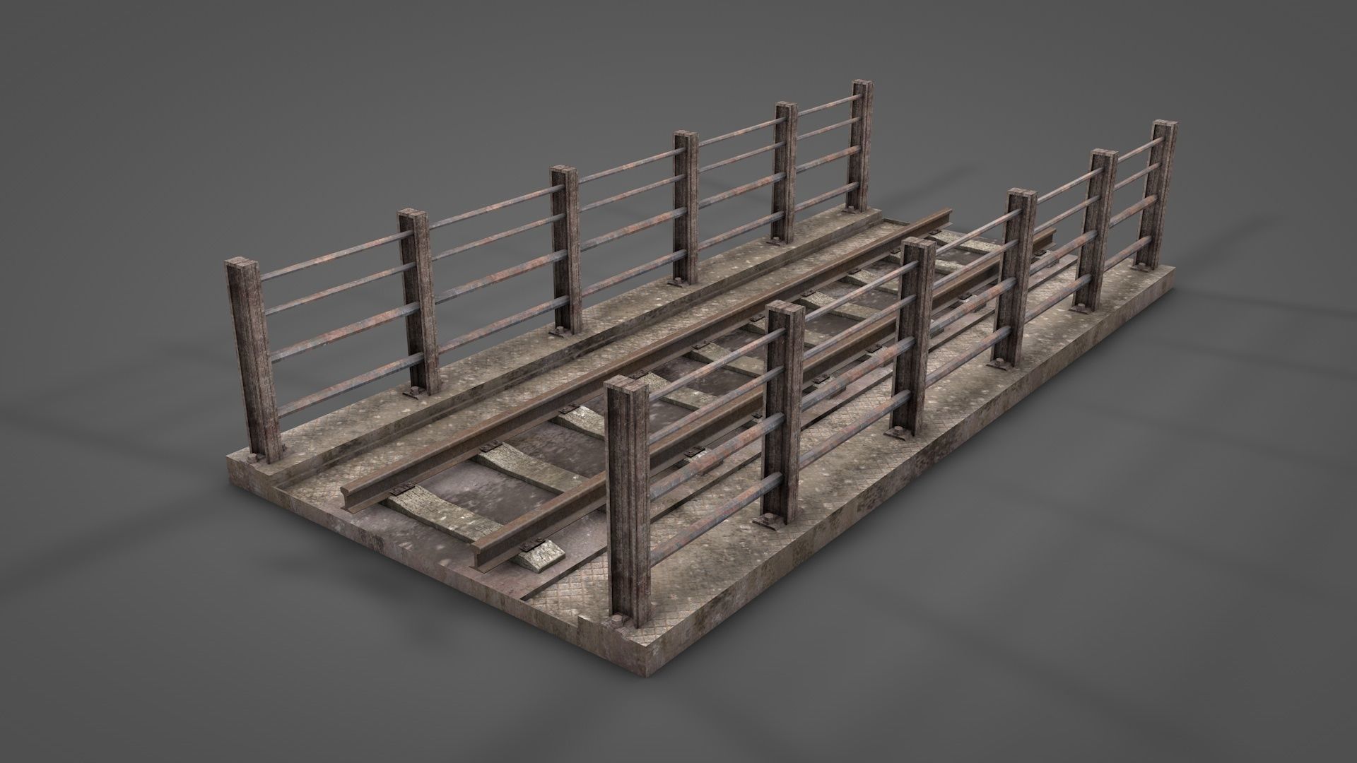 Modular Railway Bridge Pack 3D model_17