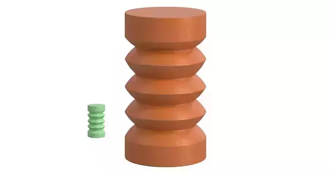 Pistachio stoneware side table 3D model
