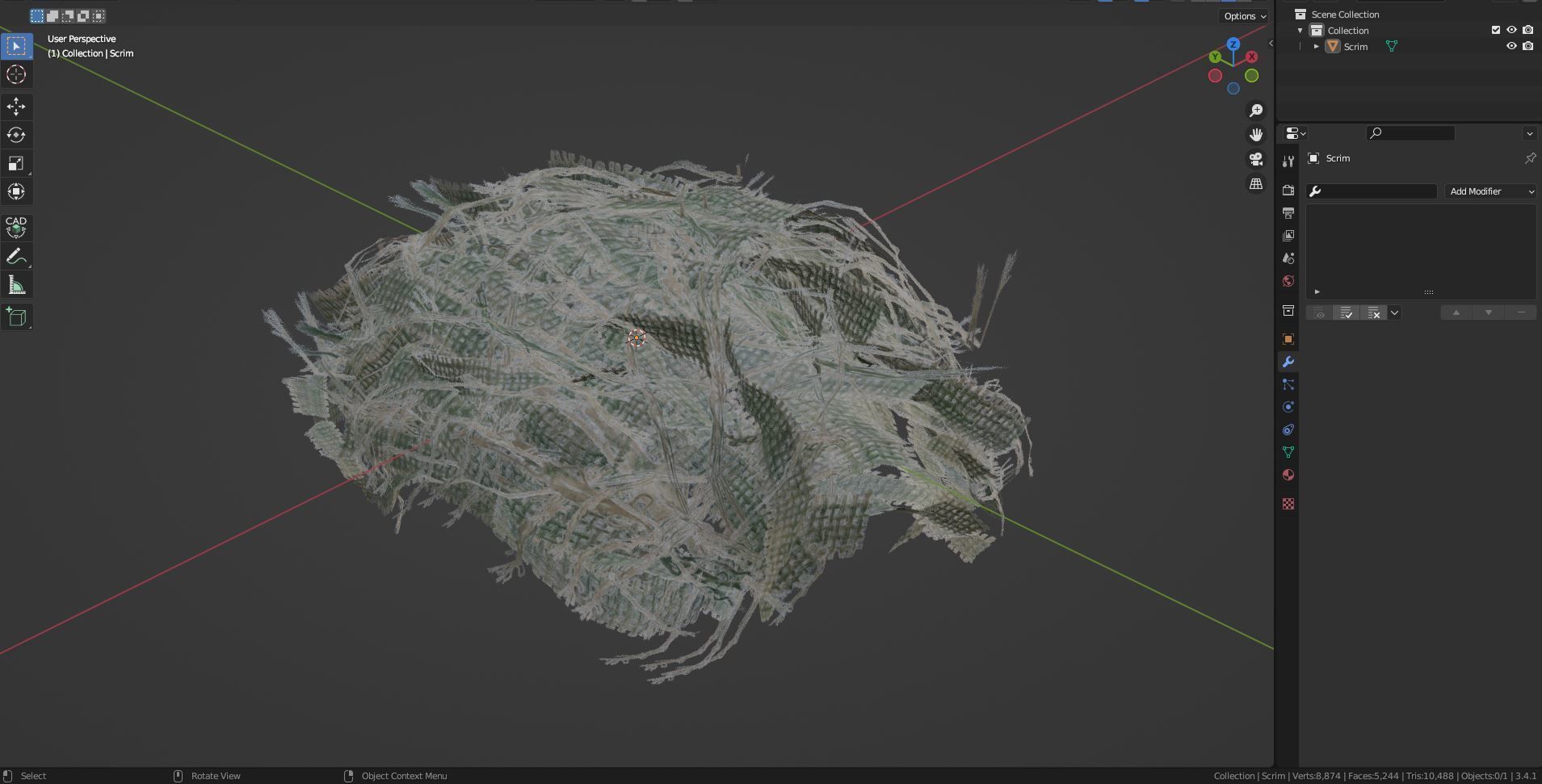 HELMET HOME-MADE SCRIM COVER Low-poly 3D model_7