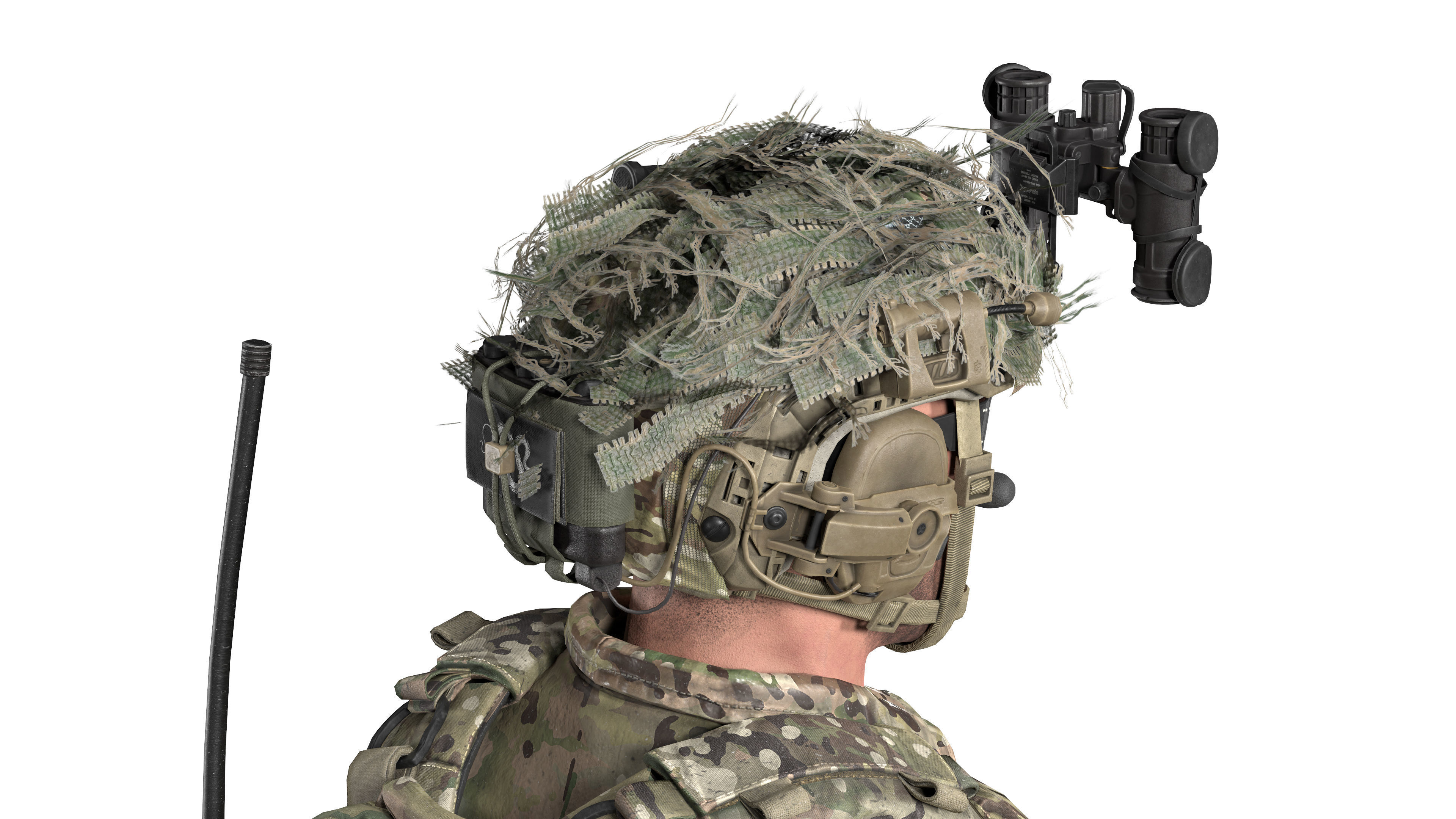 HELMET HOME-MADE SCRIM COVER Low-poly 3D model_5