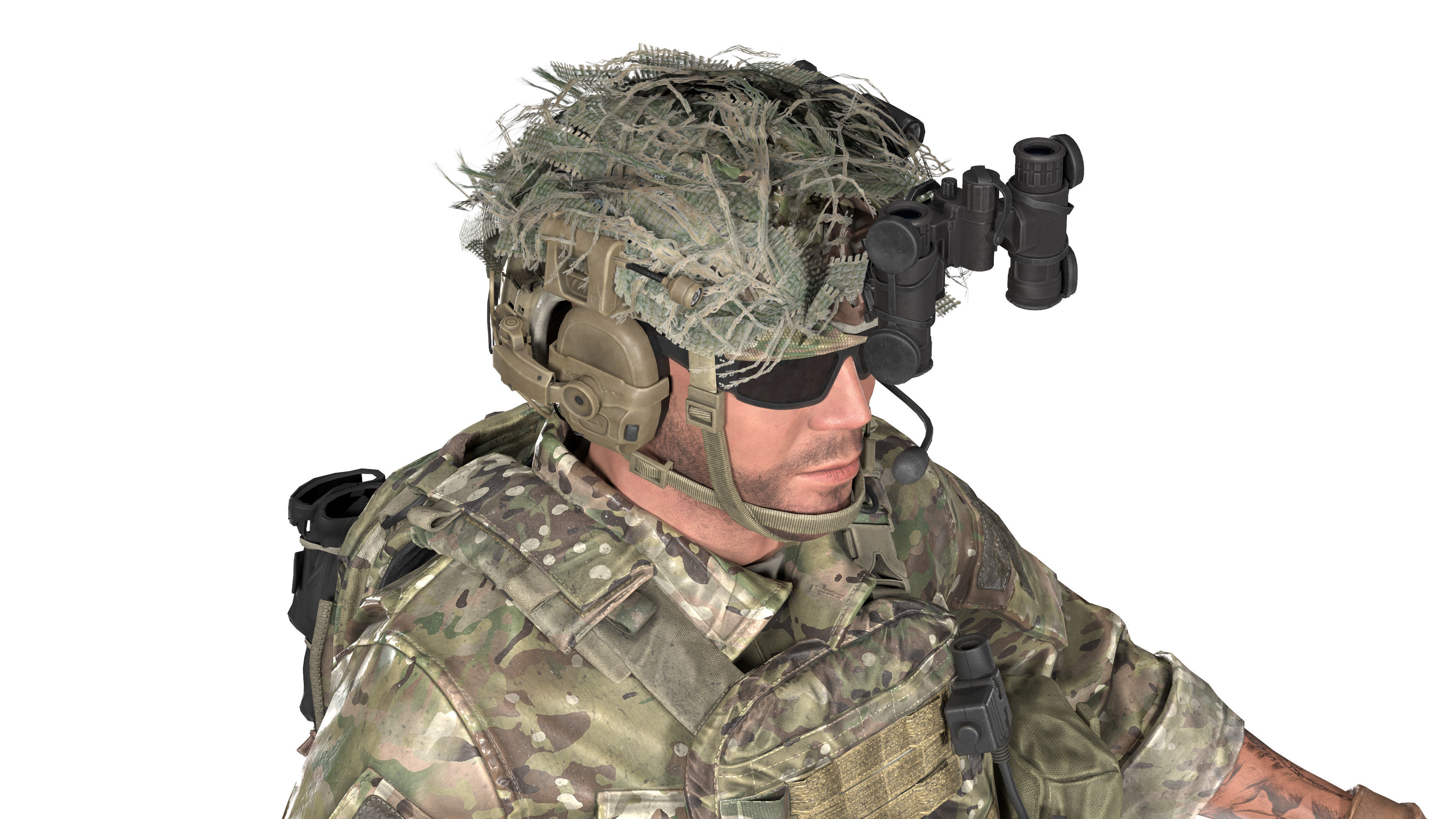HELMET HOME-MADE SCRIM COVER Low-poly 3D model_4