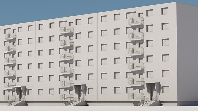 Eastern European Building 016 Low-poly 3D model 2