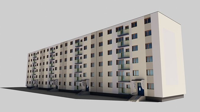 Eastern European Building 016 Low-poly 3D model 3
